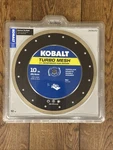 Kobalt Turbo Mesh 10" Wet Blade #2636232 For Porcelein Granite, Marble, Ceramic. Fixed Price $63.99.