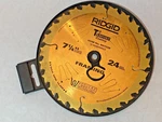 Ridgid 7-1/4 Titanium Coating, 24 Teeth Carbide Tipped Circular Saw Blade. Fixed Price $12.50.