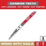 Milwaukee 48-00-5527 12" 5TPI Sawzall Blade For Wood W/ Nails. Fixed Price $84.30.