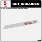 Milwaukee Tool 48-00-5193 8" 10/14 Tpi Sawzall Blades (5 Pk). Fixed Price $14.00.