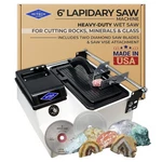Hi-tech Diamond 6" Trim Saw Lapidary Machine Includes Two Blades & Vise. Fixed Price $589.00.