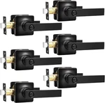 Matte Black Privacy Door Handles - 6 Pack Square Levers For Bedroom & Bathroom. Fixed Price $85.99.