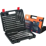 Wildbossy 17PC Sds Plus Rotary Hammer Drill Bit & Chisel Set Concrete Kit. Fixed Price $54.99.