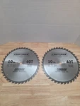 Lot Of Craftsman 26534 10" 40T Tooth Carbide Smooth Cross Cut Circular Blades. Fixed Price $23.75.