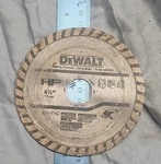 Dewalt Diamond Saw Blade 4.5 Silver For Masonry Concrete Cutting DW4725. Fixed Price $10.00.