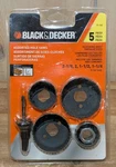 Black & Decker 71-120 5-PIECE Assorted Hole Saws New In Package. Fixed Price $11.99.