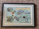 New Old Cast Member Walt Disney World Black Framed Atlas Map Pin Set Mk Ak Mgm+. Fixed Price $5499.99.