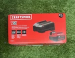 New Craftsman V20 5AH Lithium-ion Battery And Charger Starter Kit CMCB205-CK. Fixed Price $74.95.
