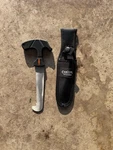 Camillus Titanium Bonded Bone Saw Fixed Blade Hunting Knife W/ Sheath. Fixed Price $17.95.