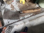 Antique Foster Bros Trademark 8" Blade Meat Clever Wood Handle Gc Read. Fixed Price $100.00.