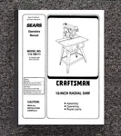 Radial Arm Saw Operator Instruction Manual 10" Sears Craftsman No. 113.198111. Fixed Price $15.97.