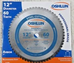 Oshlun 12" X 60T Steel Cutting Saw Blade SBF-120060 Studs, Sheet Metal, Etc. Fixed Price $69.99.