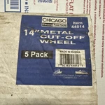 New Chicago Electric Metal Cut Off Wheels 14"- 5 Pack #44814 Made In Russ. Fixed Price $42.50.