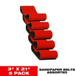 Diablo 21" X 3" W Zirconium Blend Abrasive Sanding Belt Grit Assorted 5PK. Fixed Price $15.38.