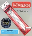 Milwaukee 48-42-5166 Jig Saw Blade Bi-metal 24 Tpi 5-1/4 In. 5-PACK. Fixed Price $13.99.