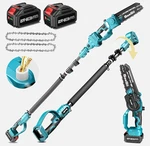 Cordless Pole 8" Mini Chainsaw 16FT Reach For Trimming 2X4.0AH. Fixed Price $119.00.