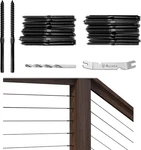 40 Pack 1/8" Black Cable Railing Hardware Kit Swage Lag Screws Left And Right. Fixed Price $57.32.
