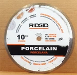 Ridgid 10 In. Diamond Porcelain Blade For Tile, Marble, Granite, *barely Used*. Fixed Price $25.00.