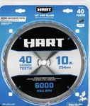 Hart 10-INCH 40-CARBINE Teeth Anti-flex Saw Blade 6000-RPM 5/8" Arbor. Fixed Price $22.90.