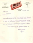 Brick Magazine Chicago 1894 Letterhead Tile Terra Cotta Indusrty. Fixed Price $21.99.