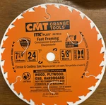 Lots Of 10 Cmt Orange Tools Itk Plus 7-1/4 184MM, 24 Teeth Blade. Fixed Price $229.50.