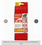 Diablo 18 In. 3 W 50 Grit Zirconium Oxide Sanding Belt Pk. Fixed Price $10.50.