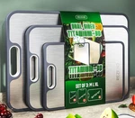 Titanium Cutting Board Set Of 3, Dual Sided Design Non Toxic Medium, Sliver. Fixed Price $113.85.