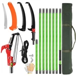 6.5FT-26FT Manual Pole Saw Tree Trimmers Long Handle Pruner Set With Bag Green. Fixed Price $55.58.