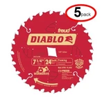 Freud D0724W 7-1/4" X Diamond-out Saw Blade (5PACK). Fixed Price $60.62.