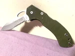 Schrade Walden Team Primos Back-lock Combo Blade Olive Folding Pocket Knife-good. Fixed Price $24.99.