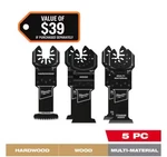 Milwaukee 49-25-1140W Open-lok Oscillating Blade Set W/ Japanese Hardwood. Fixed Price $15.90.