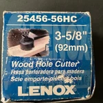 Lenox 25456-56HC 3-5/8" One Tooth Wood Hole Cutter. Fixed Price $29.99.