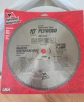 New Vermont American No. 25276 Unopened 10" Plywood Krome King Steel Saw Blade. Fixed Price $16.00.