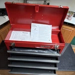 Vintage Craftsman Red Steel Tool Box W/4 Drawers Model 706.654070. Fixed Price $185.00.