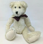 Vtg Boyds Bears Archive Essex Purple Bow White Stuffed Animal Plush Toy. Fixed Price $5.74.
