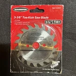 Warrior 3-3/8 18T Carbide Tipped Toe Kick Saw Blade Item 62401 New. Fixed Price $13.00.