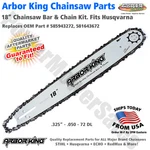 18 Chainsaw Bar & Kit .325 .050 Dl For Husqvarna 597649672 581643603. Fixed Price $34.01.