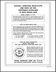 Sears Craftsman Radial Arm Saw Manual NO.113.29001. Fixed Price $15.99.