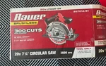 New Bauer 20V Brushless Cordless 7-14 In. Circular Saw 59281 Tool Only. Fixed Price $79.99.