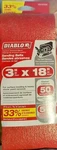 Diablo 18 In. 3 W 50 Grit Zirconium Oxide Sanding Belt Pk. Fixed Price $9.50.