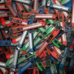 24 Pc Utility Knife Box Cutter Retractable Blade Snap Razor Safety Lock 5". Fixed Price $10.99.