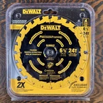 Dewalt #DW9199 6-1/2" 24T Single Precision Framing Saw Blade New. Fixed Price $14.89.