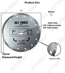 7" Inch Diamond Blade Wet/dry Turbo For Circular, Tile Saw Tools. Fixed Price $11.95.