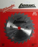 Milwaukee 48-40-4108 6-1/2" X 24 Atb Saw Blade Carded. Fixed Price $6.00.