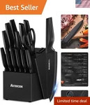 Complete 15-PIECE Knife Set For The Modern Kitchen Built-in Sharpener Included. Fixed Price $60.00.