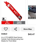 Diablo Tools DS0608CFA3 6" Amped Carbide Blades For Thick Metal Cutting -.... Fixed Price $20.00.