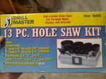 New Drill Master 13 Pc Hole Saw Kit #38425, Original Case High Carbon Steel. Fixed Price $10.00.