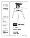 1982 Craftsman 113.197602 10 Inch Radial Arm Saw Instructions. Fixed Price $20.24.