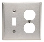Leviton 2-GANG 1-TOGGLE 1-DUPLEX Device Combination Pack, Stainless Steel. Fixed Price $14.99.