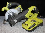 Ryobi One + 2 Cordless Saws Reciprocating P515 & Circular P504G AO1083830,55807. Fixed Price $39.95.